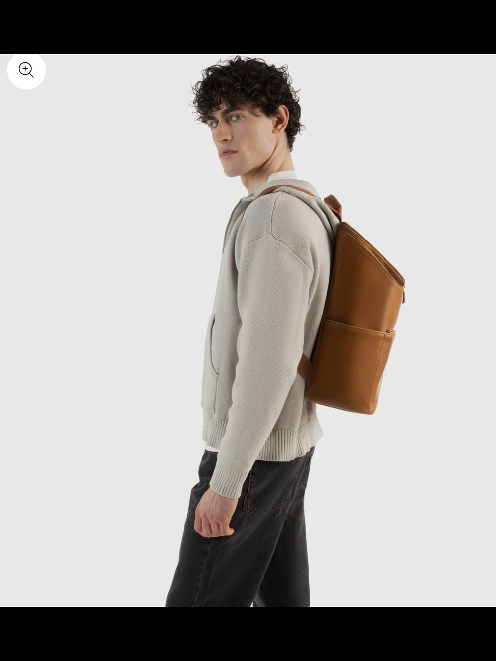 Matt & Nat Olive Vegan Leather Backpack with Front Pocket Vegan Unisex - Picture 3 of 16
